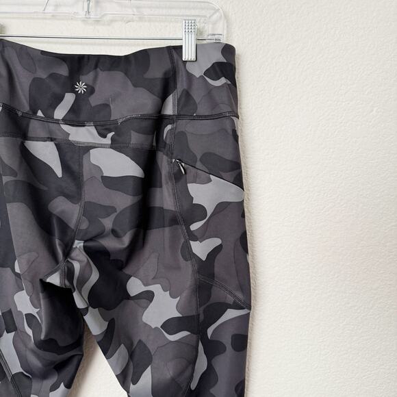 [Athleta] Gray Camo High Rise Contender Powerlift 7/8 Leggings Sz Large Tall LT - Picture 6 of 11